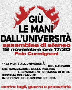 Assemblea di Ateneo - Giù le mani dall'Università @ Polo Carmignani - Aula Magna